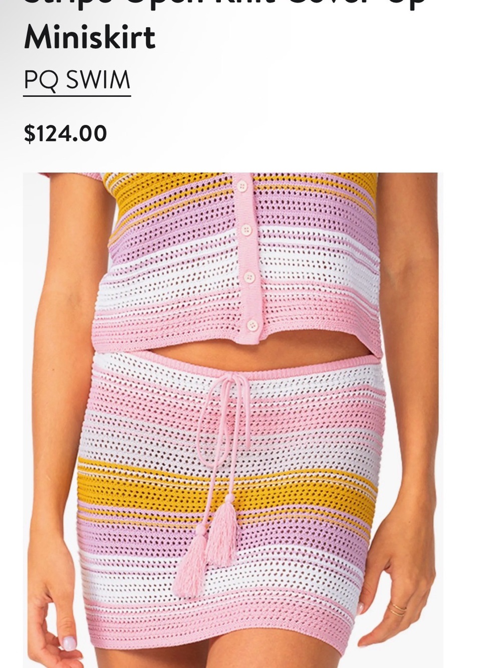 NWT PQ Swim Clementine Crochet skirt